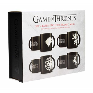 Game Of Thrones Mug Laser Etched Houses Emblems Set 4