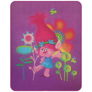 Trolls 043696 Trolls Poppy Fleece Decke, Polyester, violett, 110 x 140 cm