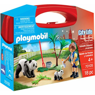 Playmobil 70105 City Life Panda Hausmeister-Tragetasche, groß, 21 x 5,5 x 16,3 cm