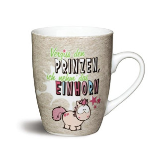 Nici 40012 Fancy Mugs Tasse "Vergiss den Prinzen, Ich Nehm´Das Einhorn", Porzellan, Pink, 10.5 x 12 x 8.5 cm