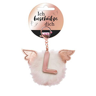 NICI 46981 Taschenanhänger Schutzbommel Buchstabe L, WEIß/Gold