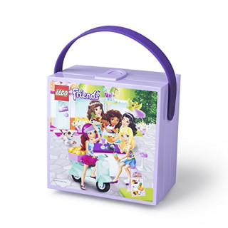 LEGO Friends Brotdose mit Tragegriff; Tragbare Aufbewahrungsbox, lila