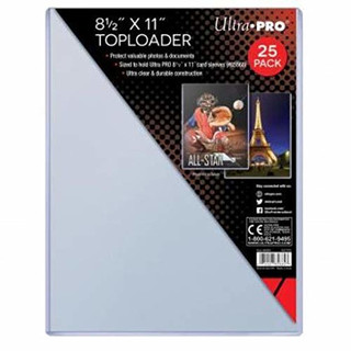 Ultra Pro Oversized Toploader 8.5 x 11 Protective Sleeves (25 Pack)