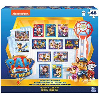 Spin Master Games PAW Patrol: Der Kinofilm – 12-Puzzle Pack, Box mit 12 Puzzles zum PAW Patrol Kinofilm