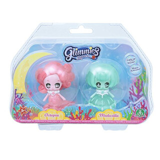 Glimmies 70040131 Aquaria 2 Feen 6cm Octopia+Medusilla Minipuppen mit Leuchtfunktion