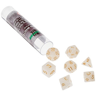 Blackfire Dice - 16mm Role Playing Dice Set - Frozen White (7 Dice)