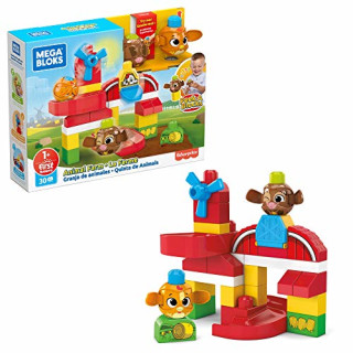 Mega Bloks GRJ18 - Guck-Guck Tierfarm, Bauset mit 31 Bausteinen, inkl. Drehrad und Geheimtür, ab 1 Jahr