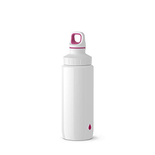 Emsa 518354 Trinkflasche Drink2Go Light Steel | 0,6 L | Edelstahl | Schraubverschluss | 100% auslaufsicher & spülmaschinenfest | Drop Pink