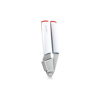 Leifheit Knoblauchpresse ComfortLine-Serie, Knoblauchschneider aus rostfreiem Edelstahl, spülmaschinenfest, garlic press, ergonomisches Design, einfache Handhabung und Reinigung, weiß, rot