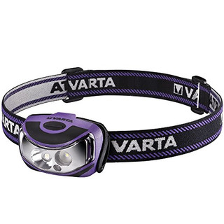 VARTA Stirnlampe LED inkl. 3x AAA Batterien Kopflampe, Outdoor Sports H30, extrem leicht, spritzwassergeschützt, vier Leuchtmodi, mit einstellbarem Kopf (60 °) & verstellbarem Kopfband