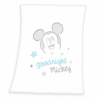 Herding Disneys Mickey Mouse Microfaserflausch-Decke, Polyester, weiß, 75 x 100 cm
