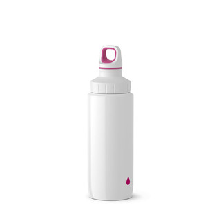 Emsa 518354 Trinkflasche Drink2Go Light Steel | 0,6 L | Edelstahl | Schraubverschluss | 100% auslaufsicher & spülmaschinenfest | Drop Pink