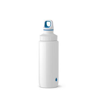 Emsa 518355 Trinkflasche Drink2Go Light Steel | 0,6 L | Edelstahl | Schraubverschluss | 100% auslaufsicher & spülmaschinenfest | Drop Blue