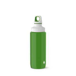 Emsa N30104 Trinkflasche Drink2Go Light Steel | 0,6 L | Edelstahl | Schraubverschluss | 100% auslaufsicher & spülmaschinenfest | Grün
