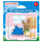 Sylvanian Family 2952, Ocher Hase Baby mit dem Zug