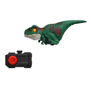 Jurassic World GYN41 - „Ein neues Zeitalter“ Velociraptor-Dinosaurier, grün, stilisierte Figur, interaktive Bewegungen und Geräusche, Clicker-Steuerung, Dinosaurier Spielzeug für Kinder ab 4 Jahren
