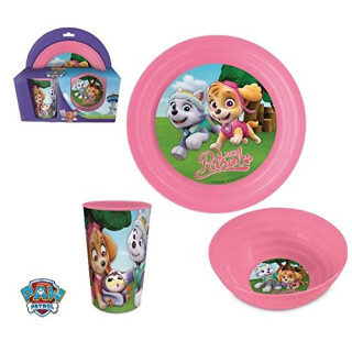 Kids plastic 3 pieces dinner / lunch set Paw Patrol