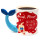 BigMouth Inc Tasse mit großem Mund, Meerjungfrau, Mehrfarbig