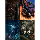 4 x Docsmagic.de Art Deck Box + Divider Zombies Elves Dragons Vampires Theme Mix - For 100 Standard Size Game Cards MTG PKM