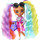 Barbie HHF82 - Extra Minis Puppe #6 (bunte Haare) mit Blumen-Kleid, inklusive Puppen-Ständer und Zubehör wie Sonnenbrille und Geldbörse, Spielzeug für Kinder ab 3 Jahren