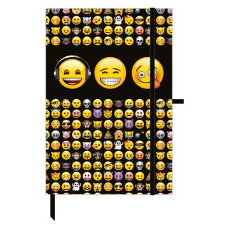 Undercover EMTU0602 - Notizbuch mit Gummizug Emoji, A5, 21 x 14,5 x 1 cm