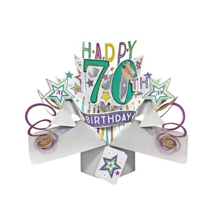 Happy 70th Birthday-Grußkarte Original Second Nature 3D Pop up Karten