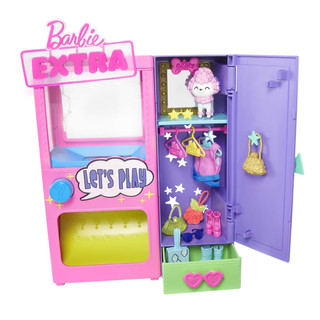 Barbie HFG75 - Barbie Extra Mode Spielset mit 20 Teilen, einschließlich Haustier Pudel, Schrank und Druckknopf-Funktion, die Mode-Accessoires ausgibt, Spielzeug Puppen Geschenk für Kinder ab 3 Jahren