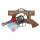 Schrödel J.G. 2038671 Magnum antik Spielzeugpistole oder Cowboy-Revolver aus Zink und Kunststoff für Zündplättchen-Munition, 12 Schuss, 22 cm, grau / silber (203 8671)