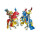 Plastoy 62034 – Figurine-Chevalier rote Flügel, Damier blau (Cavalier oder Ear-Kopfhörer)