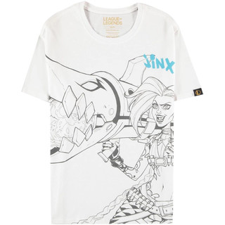 League of Legends Jinx Männer T-Shirt weiß XL 100% Baumwolle Esports, Fan-Merch, Gaming