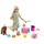 Barbie GXV75 - Puppe und Hündchenparty Spielset mit Hündchen, Knete und Kuchenform, Geschenk für Kinder von 3 bis 7 Jahren
