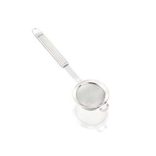 Leifheit Küchensieb Ø 7, 5 cm Sterling-Serie, feinmaschiges Nudelsieb aus hochwertigem Edelstahl, Sieb mit praktischer Aufhängeöse und ovalem Handgriff, Haushaltssieb, silber