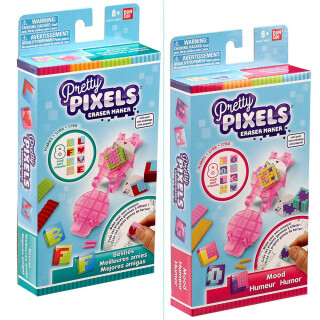 BANDAI Pretty Pixels – Krazy Pixels – Radiergummi-Fabrik – Mini-Set – Zufällig ausgewähltes Modell – Basteln