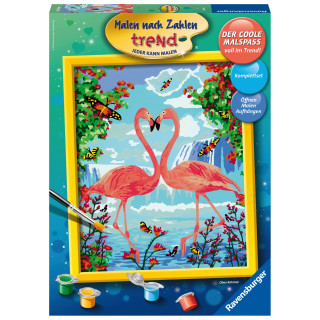 Ravensburger Malen nach Zahlen 28901 - Flamingo Love - Für Erwachsene und Kinder ab 12 Jahren
