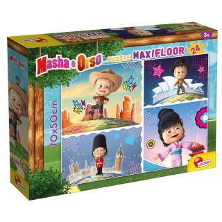Liscianigiochi 86085 Masha Maxifloor 24-È Fantastico Puzzle für Kinder, Mehrfarbig