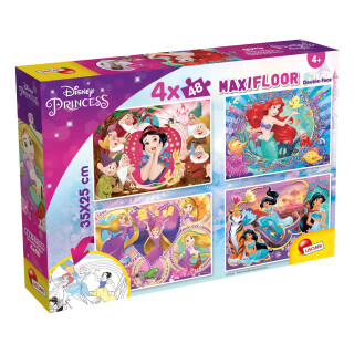 Liscianigiochi 91744 Disney Puzzle Maxifloor 4 x 48 Princess, Nicht Zutreffend