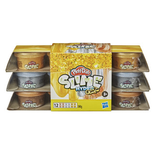 Play-Doh Slime Gold Kollektion HydroGlitz 12er-Pack mit flüssigen Farben, für Kinder ab 3 Jahren, 28g-Dosen