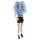 Barbie GRB61 - Fashionistas Puppe (blaue Haare) mit Zubehör, im Outfit mit Regenbogen-Shirt und Schuhen, Spielzeug für Kinder von 3 bis 8 Jahren
