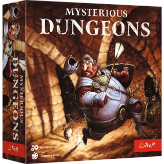 Trefl 02403 Geheimnisvoller Untergrund - Familienstrategiespiel, Gänge Bauen und Schätze sammeln, Einzelspieler Game, Mysterious Dungeons