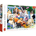 Trefl, Puzzle, Hunde im Garten, 1000 Teile, Premium...