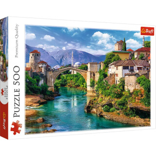 Trefl, Puzzle, Alte Brücke in Mostar, Bosnien und Herzegowina, 500 Teile, Premium Quality, für Erwachsene und Kinder ab 10 Jahren