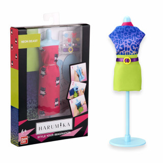 BANDAI Harumika – Designer-Set – Thema Neon Beast – Bastelset – Kreiere ohne Nadel und Faden Deine eigene Mode – 40412