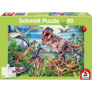 Schmidt Kinderpuzzle „Bei den Dinosauriern“ (60 Teile)