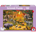 Schmidt Spiele 56195 Tiere in Afrika Puzzles, 150 Teile