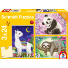 Schmidt Spiele 56368 Panda, Lama, Faultier, 3x24 Teile...