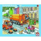 2er-Set Rahmenpuzzle Müllauto und Baustelle 16+24 Teile