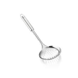 Leifheit Schaumlöffel 36 cm Sterling-Serie, Abseihlöffel aus rostfreiem Edelstahl, hochwertiges Design, Sieblöffel mit ovalem Griff, Schaumkelle mit praktischer Aufhängeöse, Schöpfkelle, silber