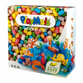 PlayMais World Sea Bastel-Set für Kinder ab 5 Jahren | Circa 1000 Stück, Vorlagen & Anleitungen zum Basteln | Geschenke für Kinder | Fördert Kreativität & Feinmotorik | Natürliches Spielzeug