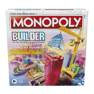Monopoly Builder, Jeu de stratégie pour la Famille, Jeux pour Enfants, Amusant à Jouer, Jeu de Plateau Familial