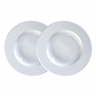 Kahla Nature Dinnerware Suppenteller, Porzellan, 2 Stück, 22,5 cm, Weiß